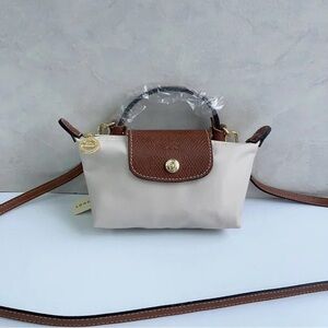 💼👒Longchamp Cream Mini Crossbody Bag